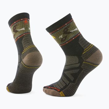 Socken Smartwool Hike Light Cushion Soaring Print Mid Crew charcoal