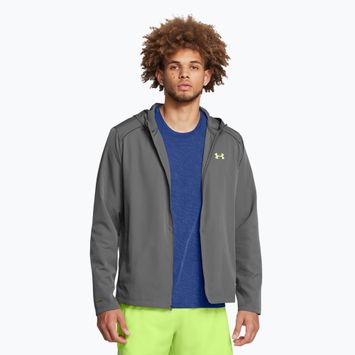 Herren Under Armour Storm Run Hooded castlerock/morphgrün/reflektierende Laufjacke