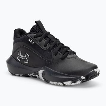 Under Armour GS Lockdown 7 Kinder-Basketball-Schuhe schwarz/schwarz/metallisch Silber