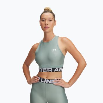 Trainingstop Damen Under Armour Heat Gear Rib Tank silica green/silica green/white
