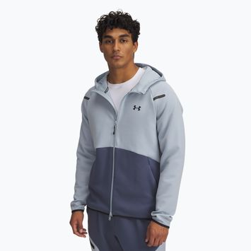 Hoodie Sweatshirt Herren Under Armour Unstoppable Fleece Full Zip HD harbor blue/downpour gray/black