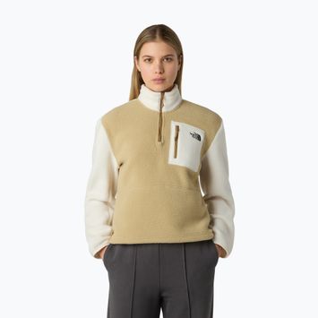 The North Face Damen Yumiori 1/4 Zip Sweatshirt khaki Stein/weiß dune/utility braun