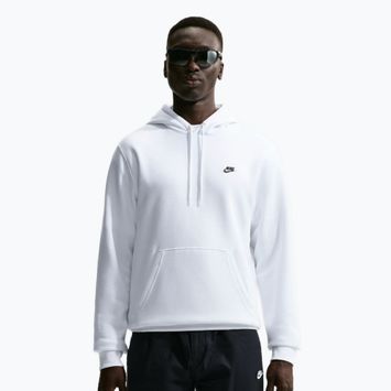 Herrenpullover Nike Club Pullover Hoodie white/white/black