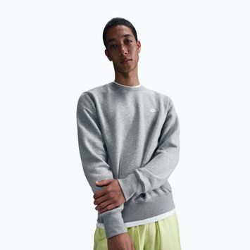 Herren Nike Club Fleece Crew Sweatshirt dunkelgrau heather/weiß