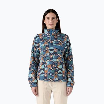 Patagonia Damen-Trekking-Sweatshirt LW Synch Snap-T P/O Schwalbenschwanz geo/still blau