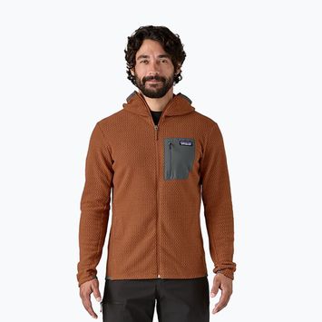 Herren Patagonia R1 Air Full-Zip Trekking Sweatshirt rotbraun