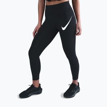 Damen-Laufleggings Nike Tempo Swoosh Run High-Waisted 7/8 black/white