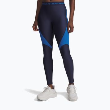 Damen-Leggings Under Armour HeatGear Rib washed navy/blue atlantis/blue atlantis