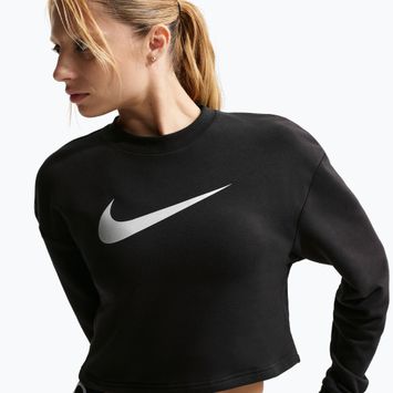 Damen Trainingssweatshirt Nike Pro Dri-Fit Crew Neck black/metallic silver/white