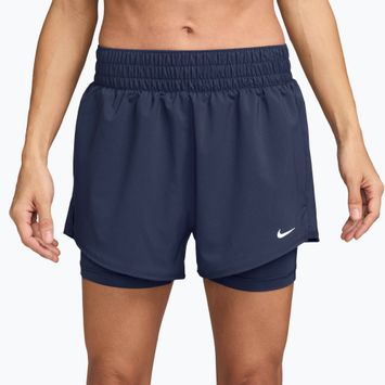 Damen-Shorts Nike One Dri-Fit High-Waisted 3" 2In1 midnight navy/white