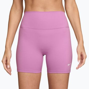 Damen-Shorts Nike One High-Waisted Biker 5" light magenta/white