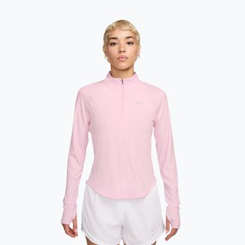 Damen-Lauf-Langarmshirt Nike Tempo Swoosh Run Dri-Fit 1/4-Zip pink foam/white