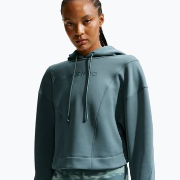 Damen-Trainingssweatshirt Nike Pro Therma-Fit Hoodie mineral slate/white