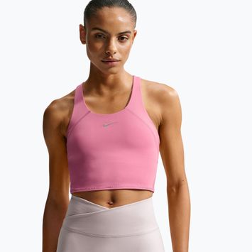 Damen-Laufshirt Nike Tempo Medium Support Cropped Sports Bra peony