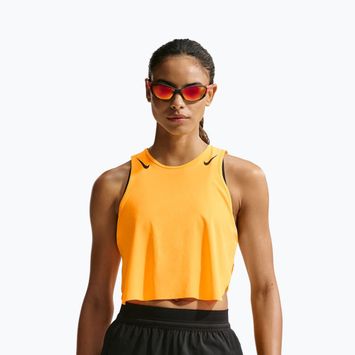 Damen-Lauf-Tanktop Nike AeroSwift Dri-Fit ADV Cropped Tank Top laser orange/black