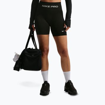 Damen Trainingsshorts Nike Pro Seamless High Waisted Biker 5" black/white