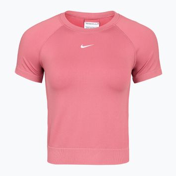 Damen-Trainingsshirt Nike Pro Seamless Dri-Fit peony/white