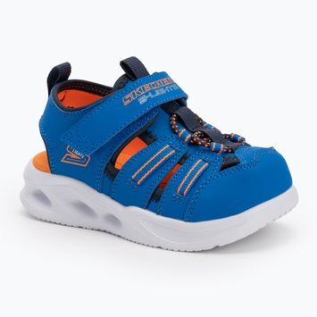 SKECHERS S-Lights Sola Glow blau/limette Kindersandalen