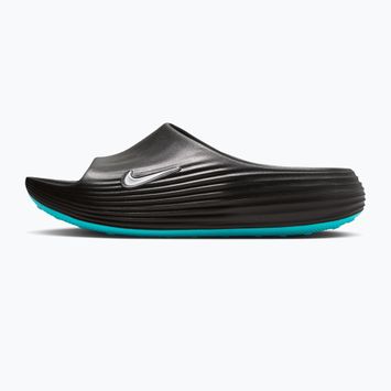 Herren-Badelatschen Nike ReactX Rejuven8 black/gamma blue/metallic silver