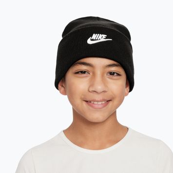 Kinder-Wintermütze Nike Peak black heather/white