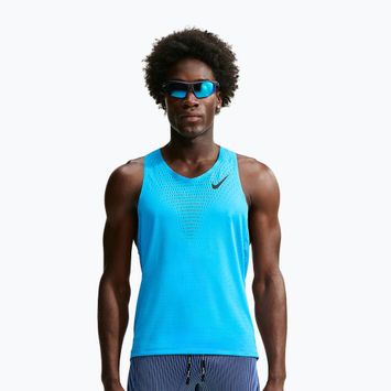 Herren-Laufshirt Nike AeroSwift light current blue/black