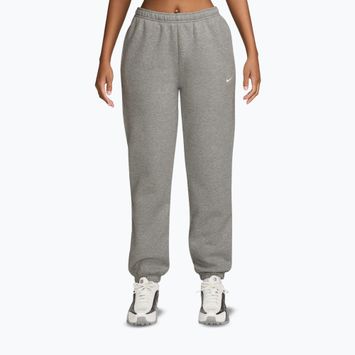 Damenhose Nike Studio Fleece dark grey heather/sail
