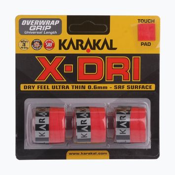 Squash-Schlägerband Karakal X-Dri Grip 3 Stk. red