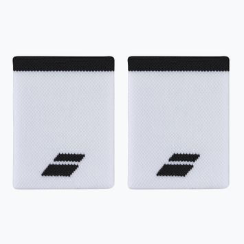 Handgelenkstücher Babolat Logo Jumbo Wristband 2 Stk. white/black