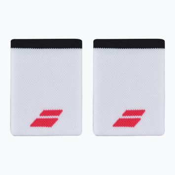 Handgelenk-Band Babolat Logo Jumbo Wristband 2 Stk. white/strike red