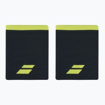 Handgelenkstücher Babolat Logo Jumbo Wristband 2 Stk. black/aero