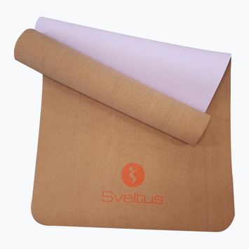Fitnessmatte Sveltus Cork Yoga natural/ Lilac