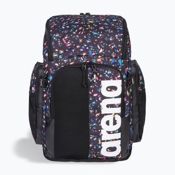 Arena Spiky III 45 l Allover Konfetti schwarzer Schwimmrucksack