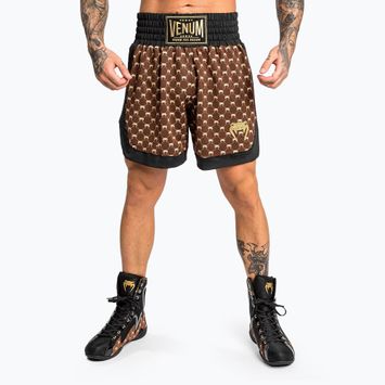 Herren Venum Monogram Boxing Shorts schwarz/braun