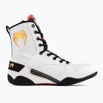 Venum Elite Boxing Stiefel Eis/Gold Logo