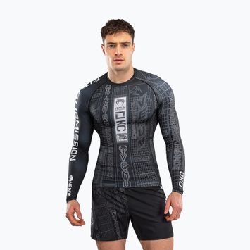 Rashguard Langarm Herren Venum Karate Combat schwarz/grau