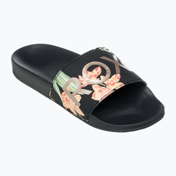 ROXY Slippy II Damen Flip-Flops schwarz/grüner Druck