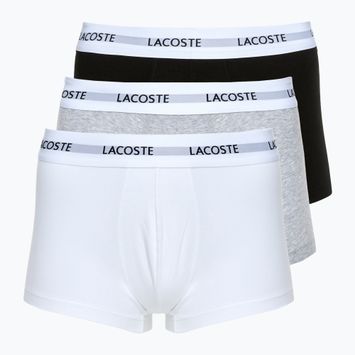 Lacoste Herren Boxershorts 5H5150 3 Paar schwarz/weiss/silber chine