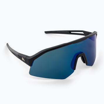 Alpina Sonic Q-Lite schwarz matt/blaue Spiegel Sonnenbrille