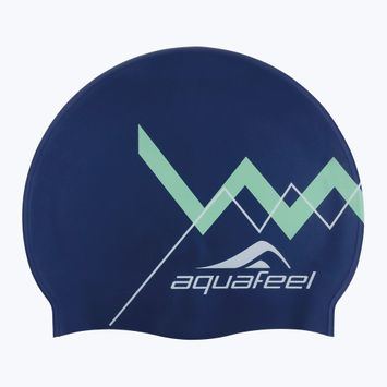 AquaFeel Zig Zag blaue Badekappe