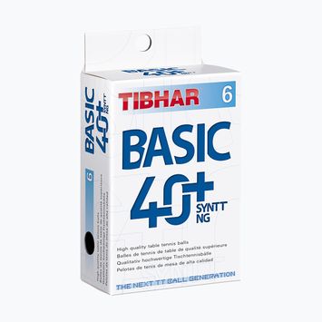 Tischtennisbälle Tibhar Basic 40+ SYNTT NG 6 Stk. white