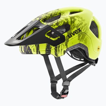 Kinderfahrradhelm UVEX React MIPS Jr lime/schwarz