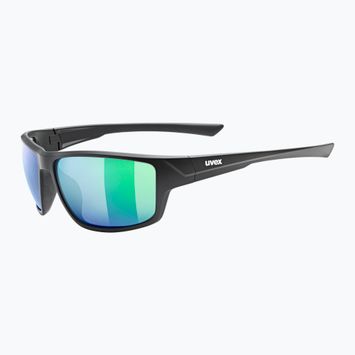 UVEX Sportstyle 230 schwarz matt/grün verspiegelte Sonnenbrille
