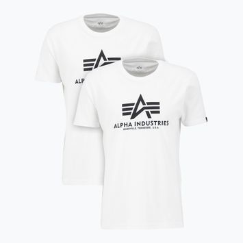 Alpha Industries Herren Basic T Shirt 2 Stück weiß