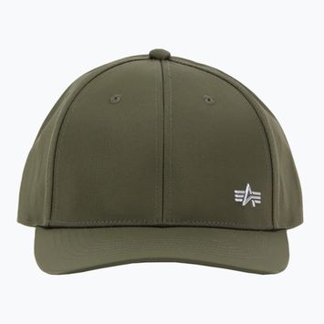 Alpha Industries Metal Label Herren Baseballkappe dunkel oliv