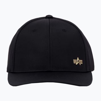 Alpha Industries Herren Metal Label schwarz/glänzend gold Baseballkappe