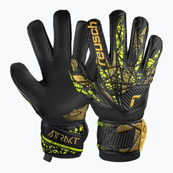 Torwarthandschuhe Reusch Attrakt Infinity Finger Support black/gold/yellow/black