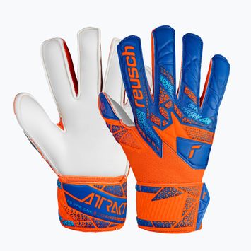 Torwarthandschuhe Kinder Reusch Attrakt Solid Finger Support Junior shocking orange/blue