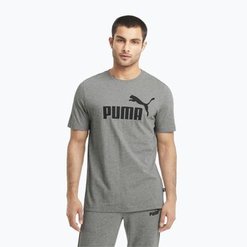 Herren PUMA Ess Logo Tee mittelgrau heather T-shirt