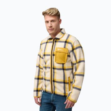 Jack Wolfskin Herren-Fleece-Sweatshirt Felslicht Check panna cotta