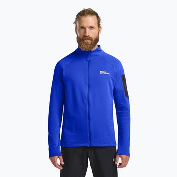 Trekking Hoodie Sweatshirt Herren Jack Wolfskin Prelight Full Zip vibrant blue